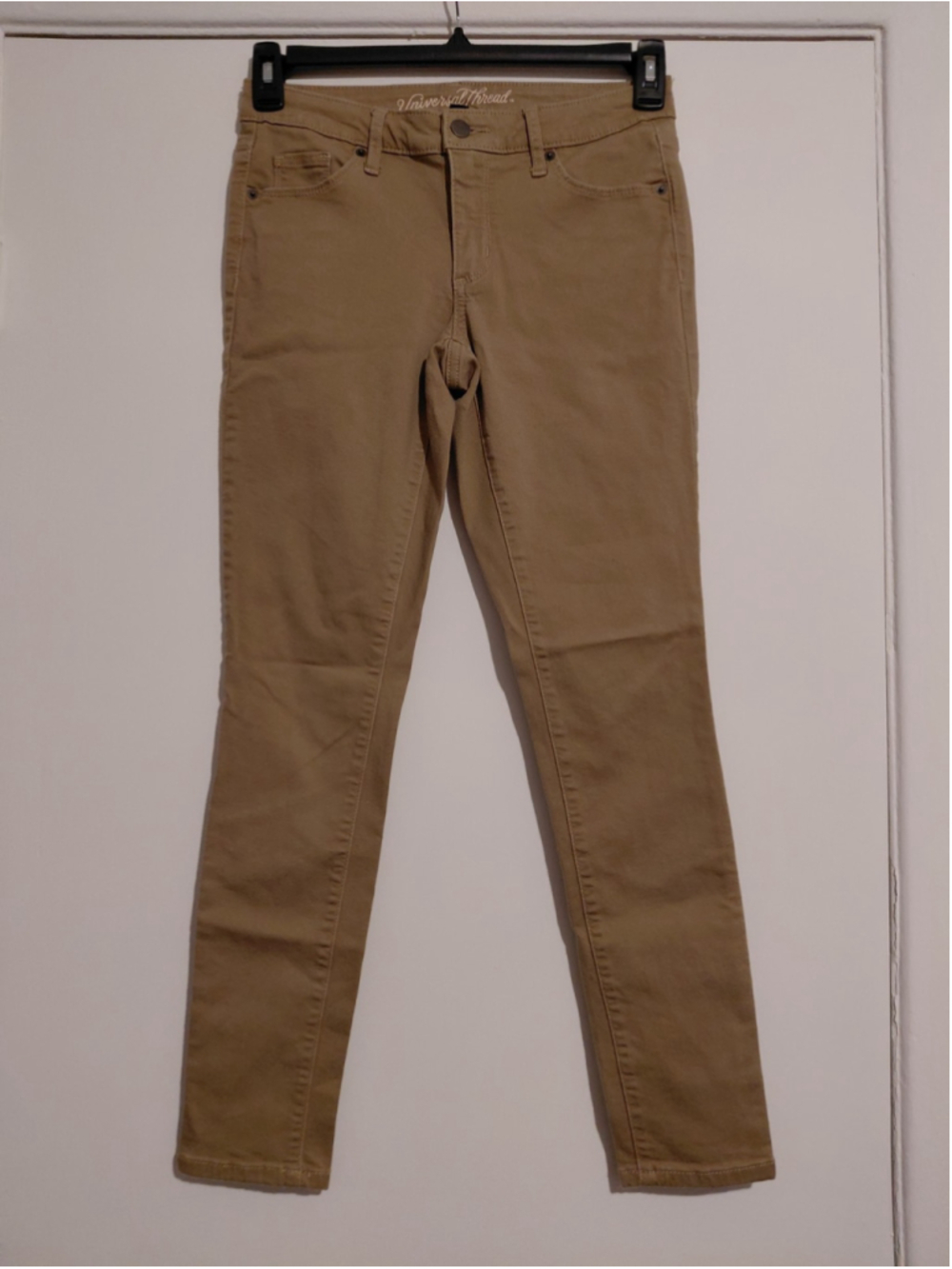 Universal Thread Women's High Rise Slim Straight Jeans Size 2/26r Khaki Beige